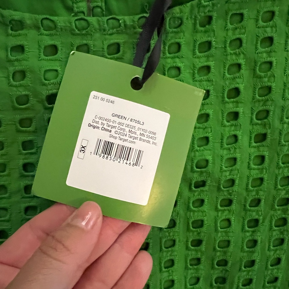 Kate Spade New York x Target Eyelet Shell Tank Top Green plus size - Picture 7 of 11